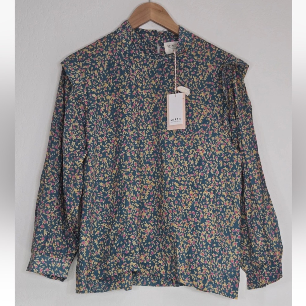 Mirth Venice Blouse Juniper Print Handmade Edition Size L Womens NEW